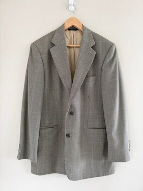 Brooks Brothers Mens Blazer 41R Tan Houndstooth Wool Cashmere SportsCoat Classic